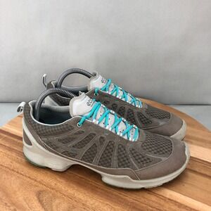 Ecco Biom Sneakers Womens 9.5 / 40 Brown Blue Mesh Shoes Lace Up Performance